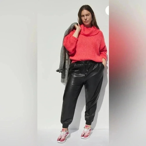 Anthropology Pilcro Zamora Cowl Neck Sweater Sz Large bright coral - Picture 10 of 14